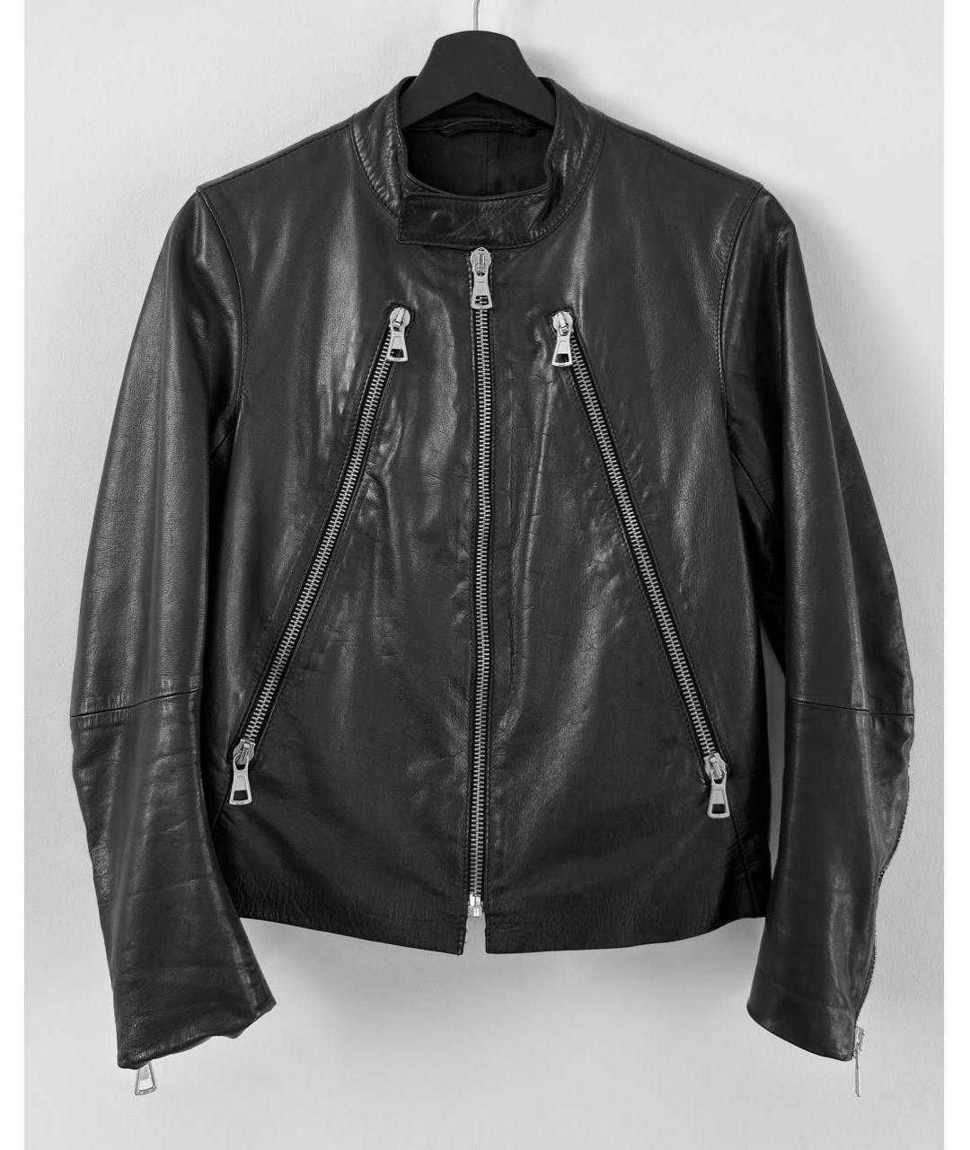 MAISON MARGIELA Черная кожаная куртка, фото 6