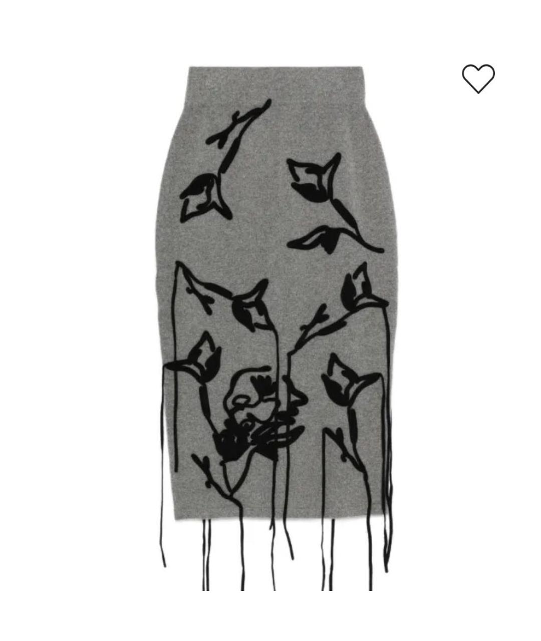 ERDEM Серая юбка миди, фото 1