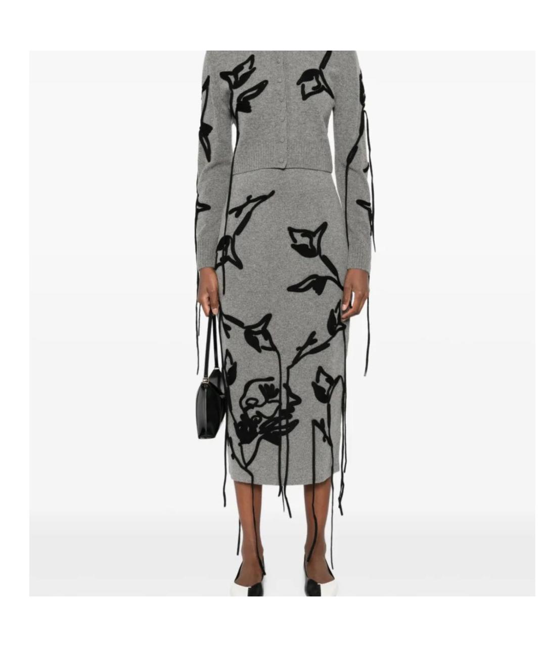 ERDEM Серая юбка миди, фото 2