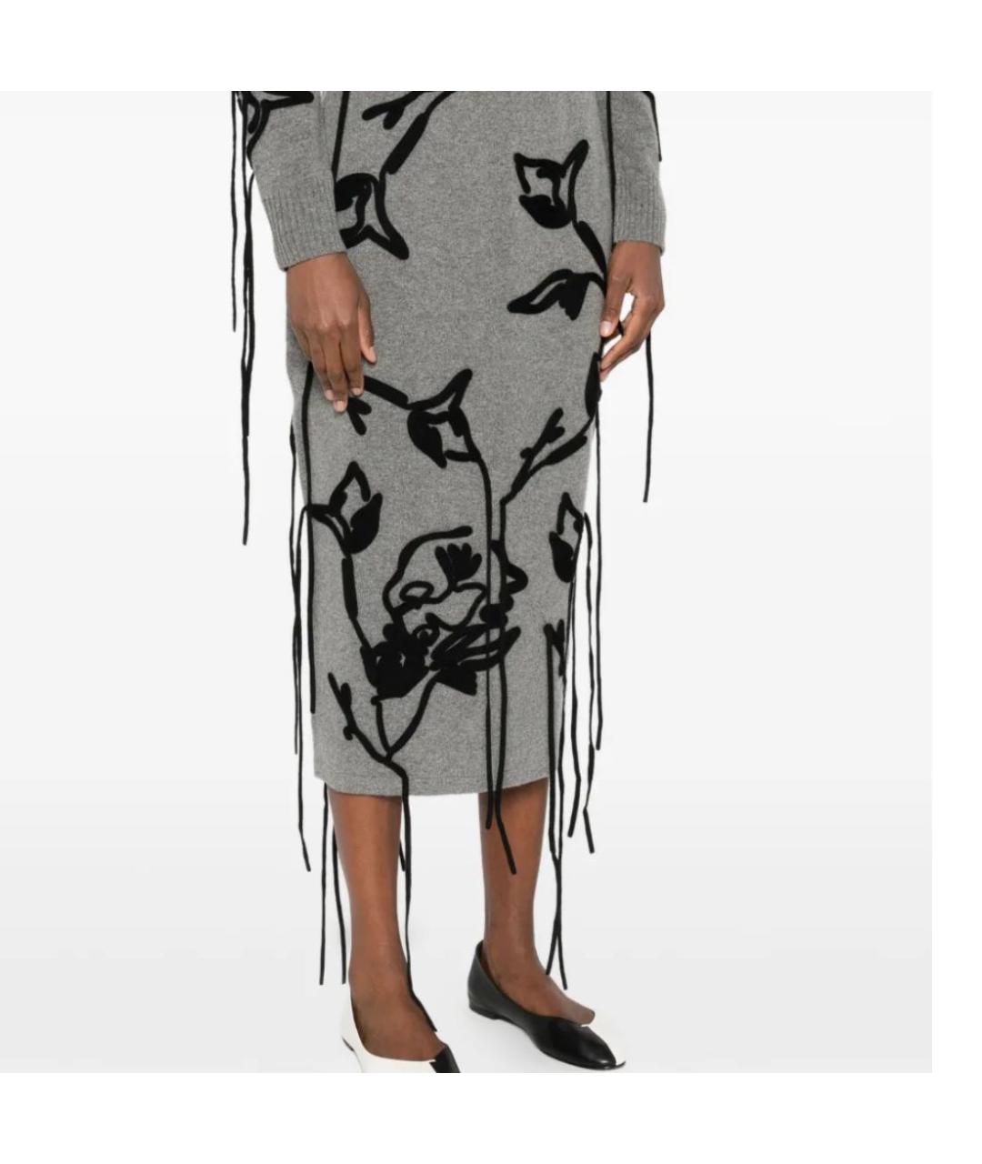 ERDEM Серая юбка миди, фото 3