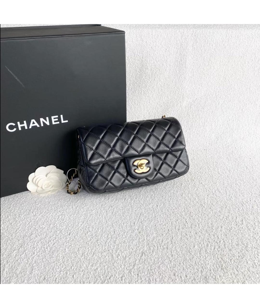 CHANEL Черная кожаная сумка через плечо, фото 6