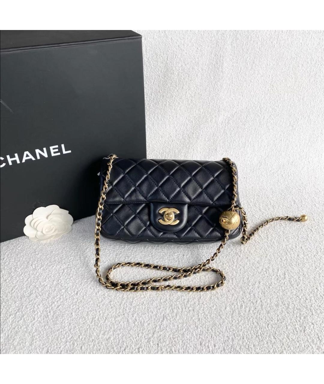 CHANEL Черная кожаная сумка через плечо, фото 2