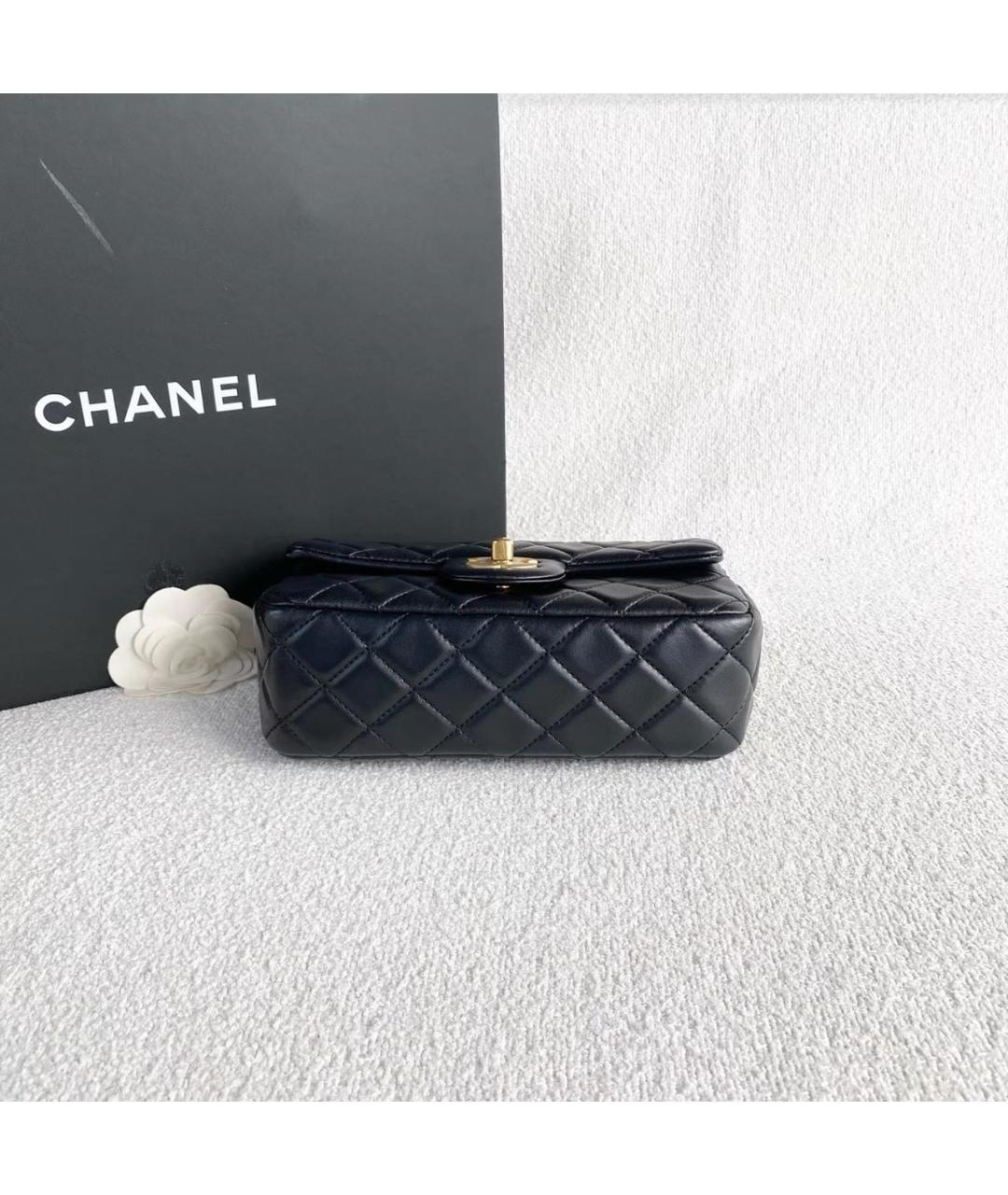CHANEL Черная кожаная сумка через плечо, фото 5