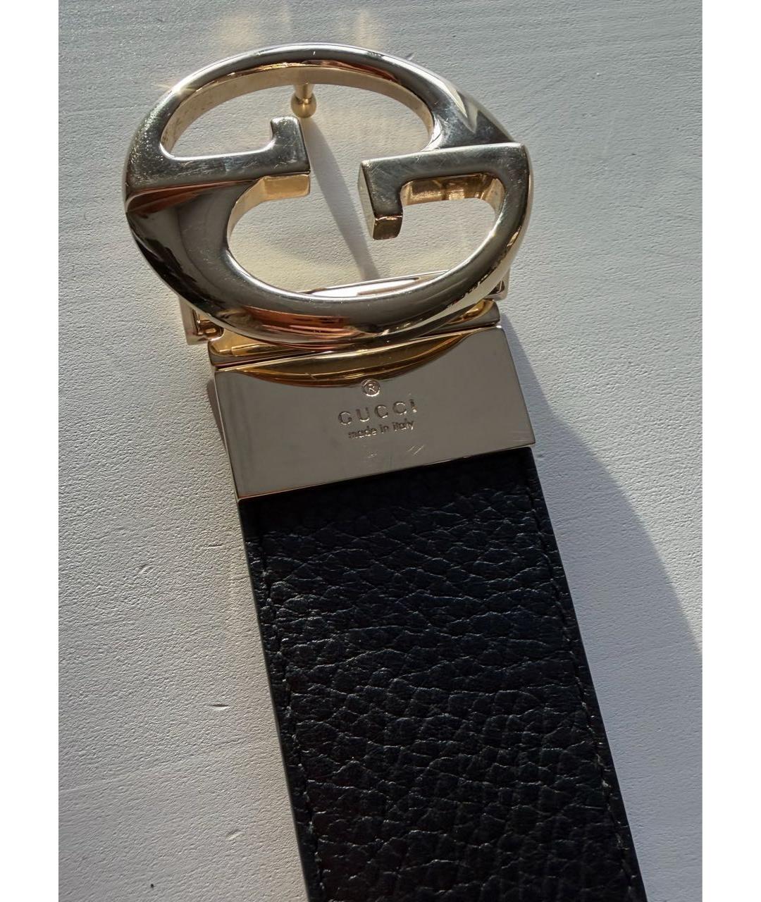 GUCCI Черный кожаный ремень, фото 2