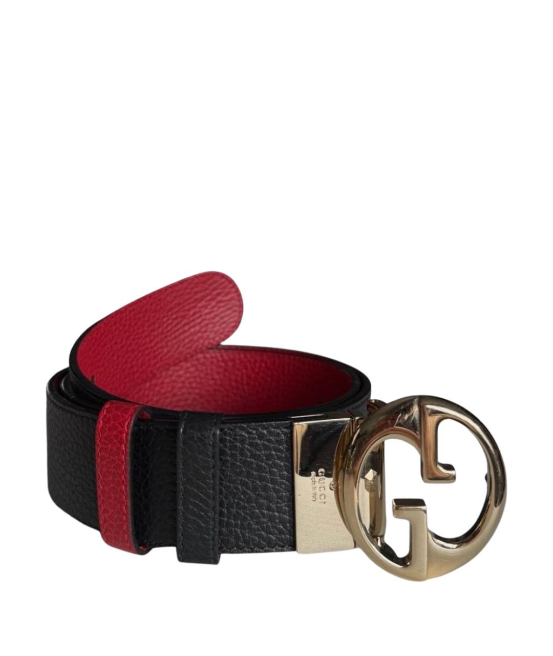 GUCCI Черный кожаный ремень, фото 1