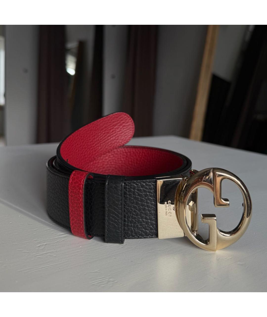 GUCCI Черный кожаный ремень, фото 7