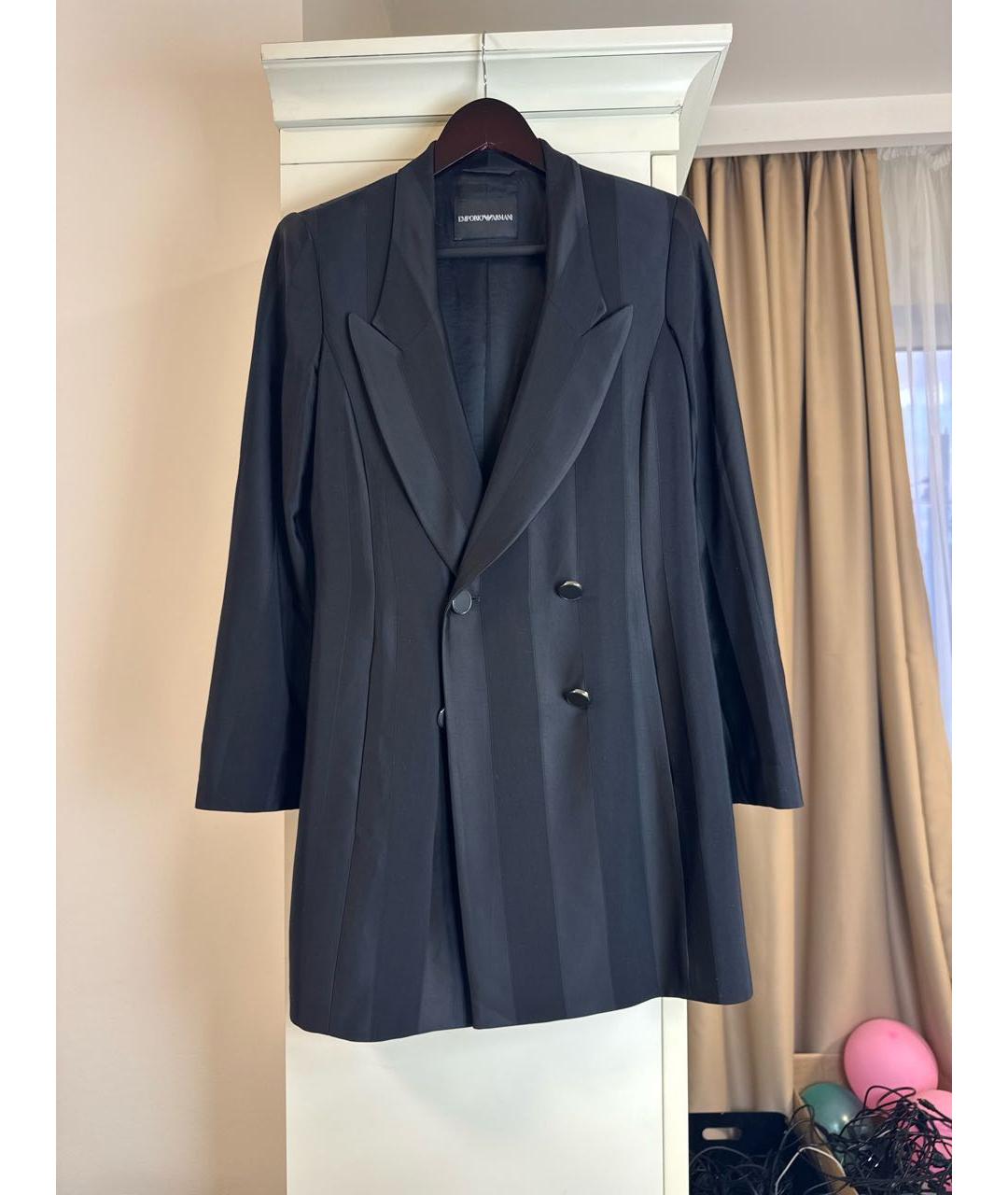 EMPORIO ARMANI Черный вискозный жакет/пиджак, фото 5