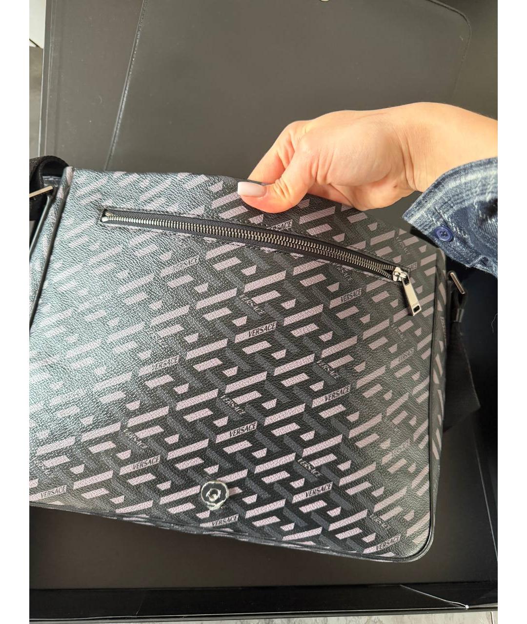 VERSACE Черная сумка на плечо, фото 5