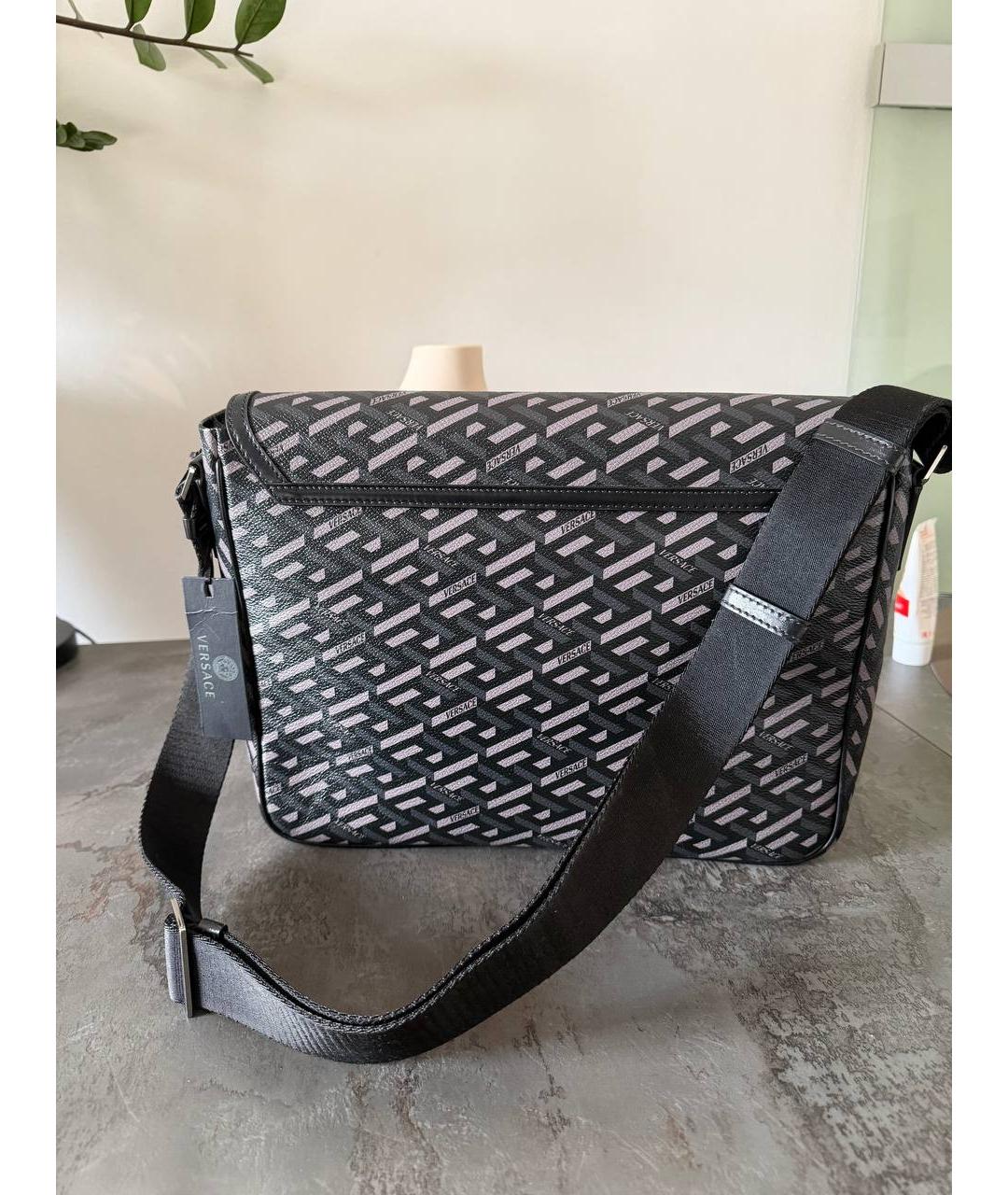 VERSACE Черная сумка на плечо, фото 9