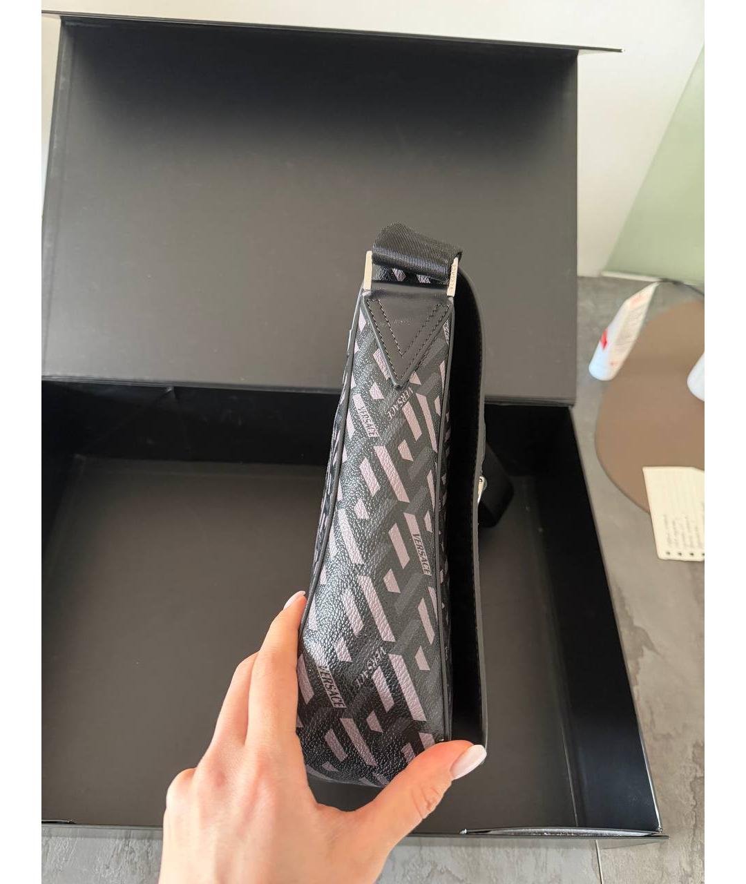 VERSACE Черная сумка на плечо, фото 8