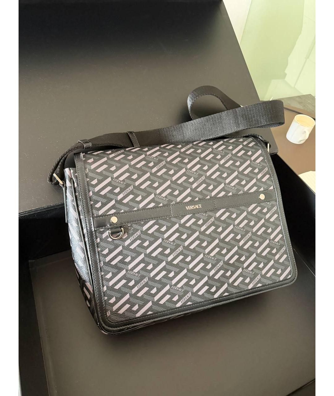 VERSACE Черная сумка на плечо, фото 3