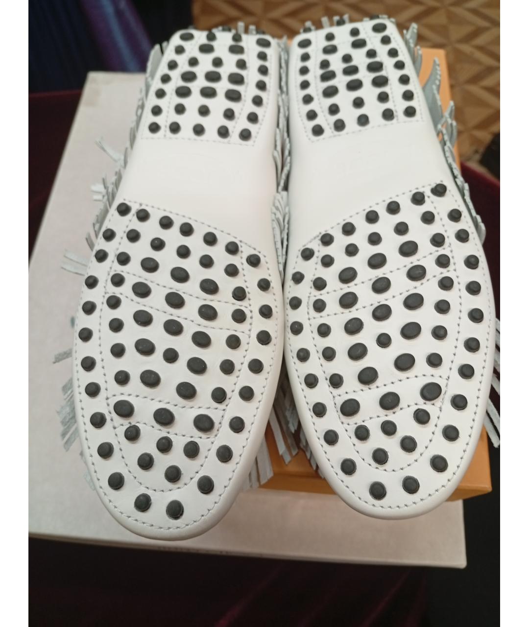 TOD'S KIDS Белые кожаные лоферы и мокасины, фото 5