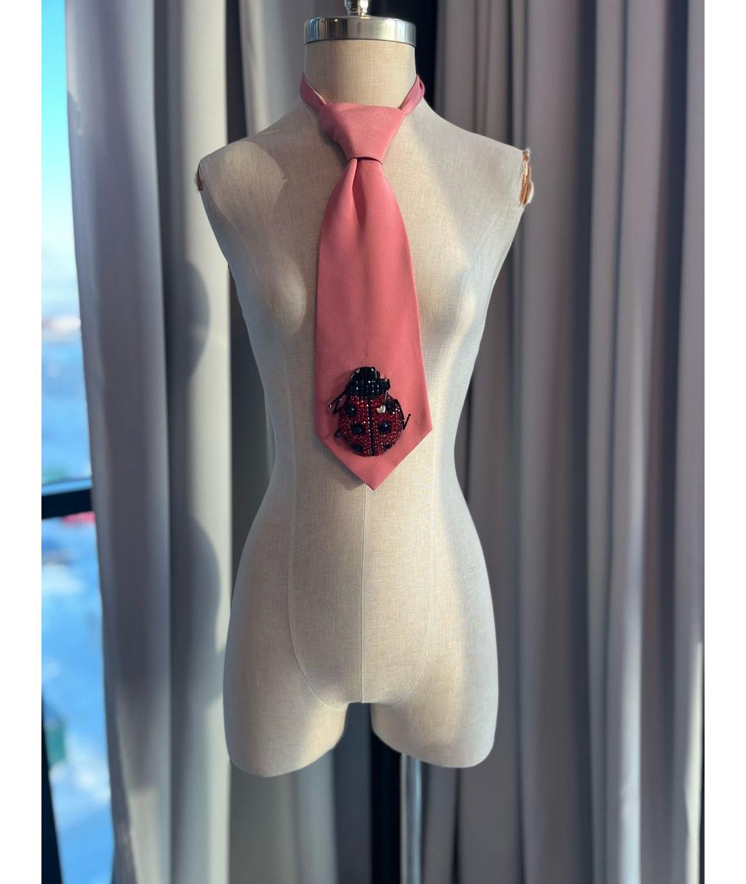 GUCCI Розовый шелковый галстук, фото 5