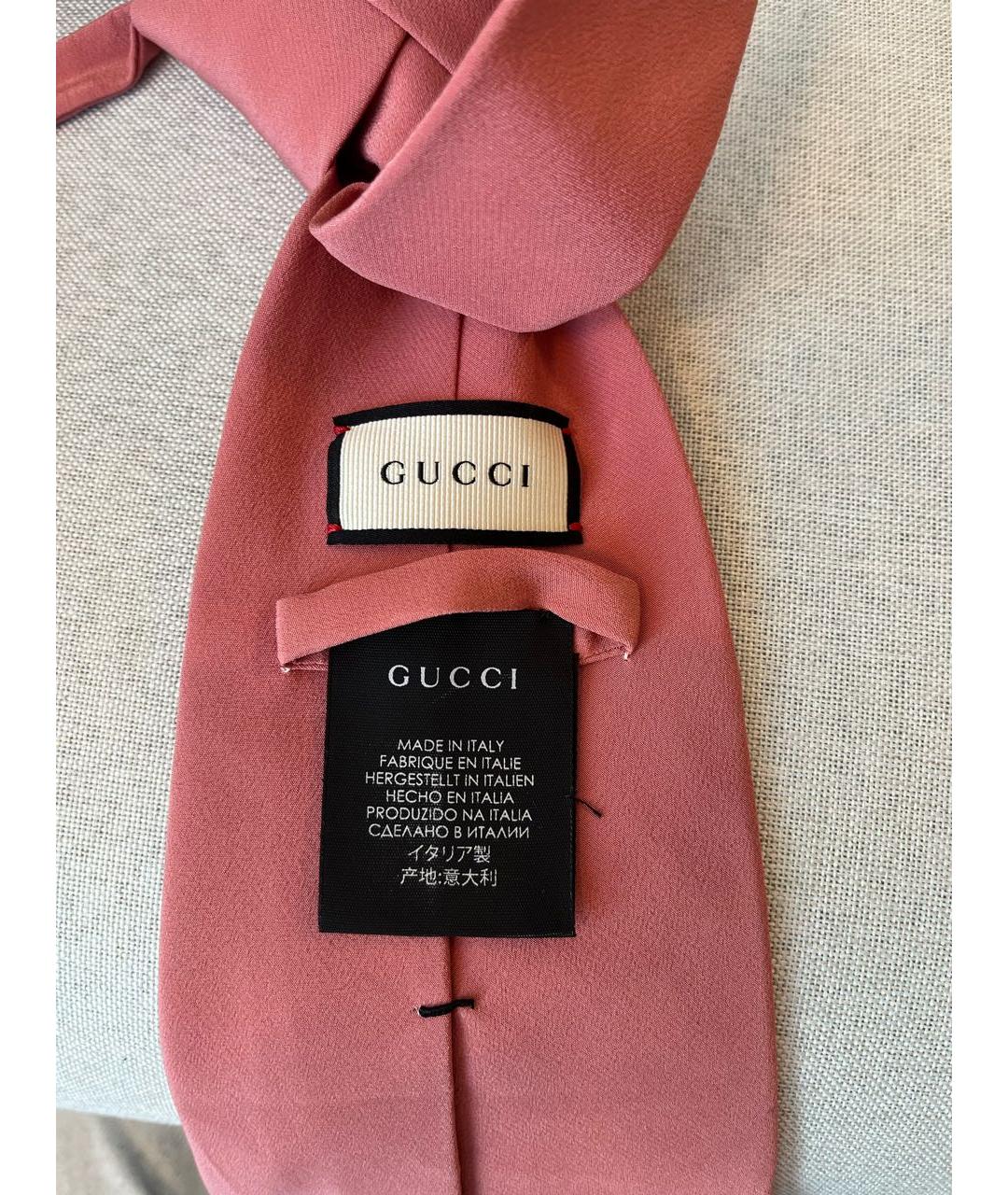 GUCCI Розовый шелковый галстук, фото 4