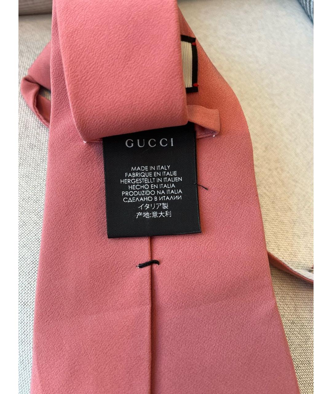 GUCCI Розовый шелковый галстук, фото 3