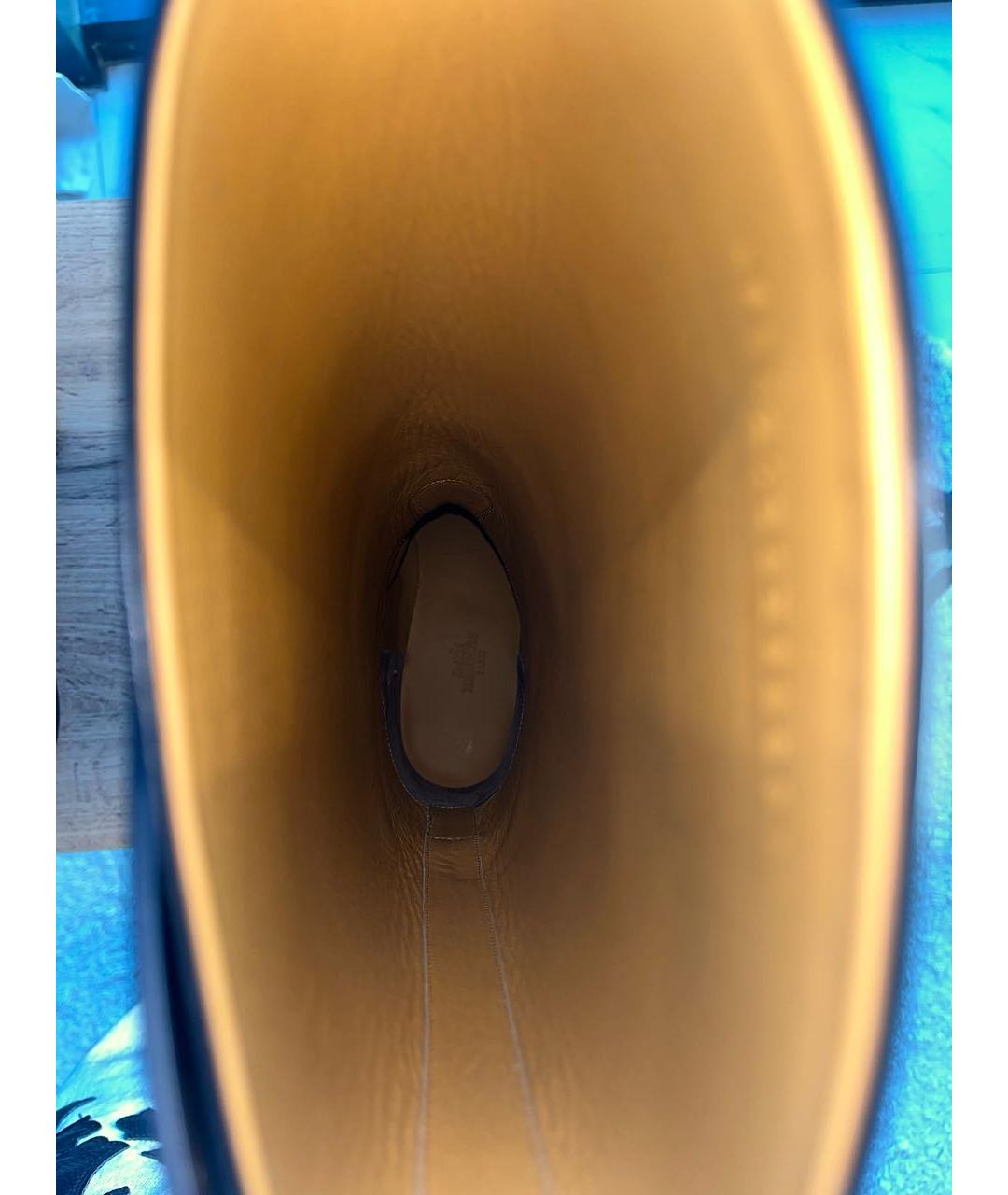 HERMES Черные кожаные сапоги, фото 6