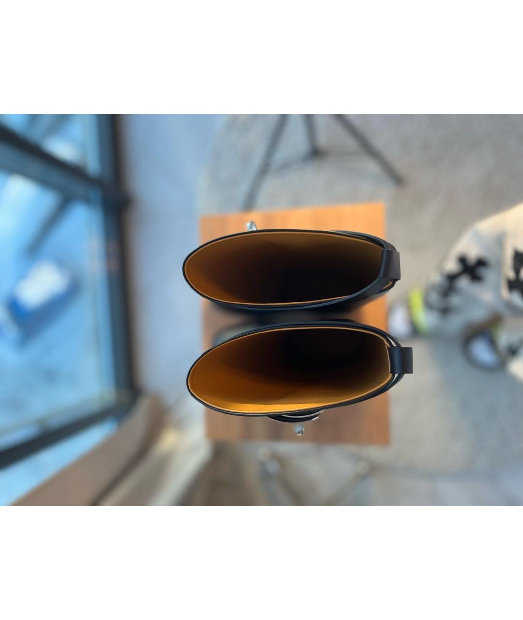 HERMES Черные кожаные сапоги, фото 7