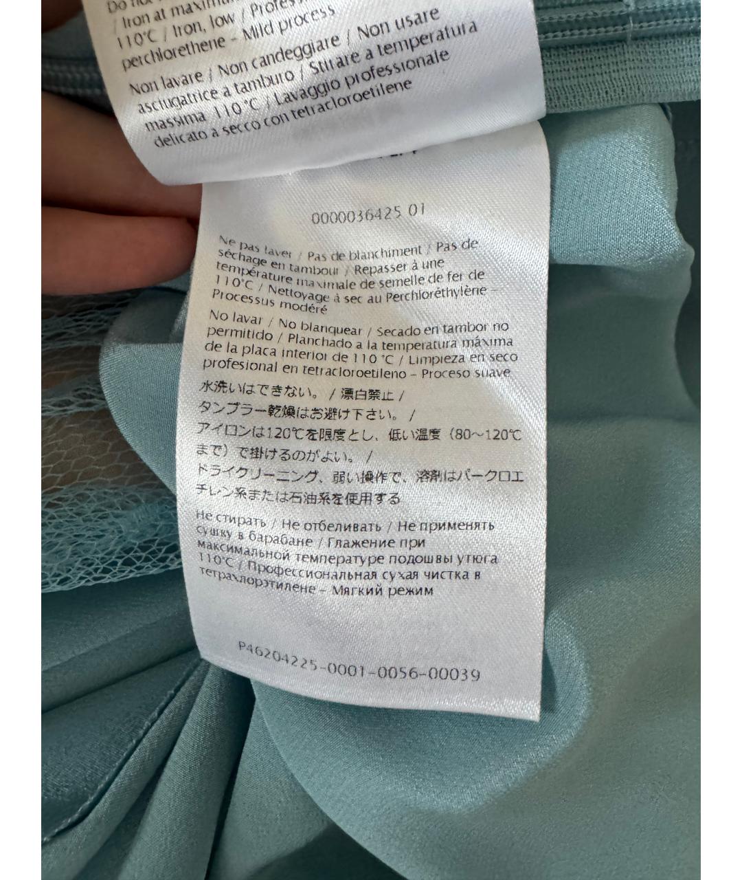 RED VALENTINO Голубое шелковое вечернее платье, фото 6