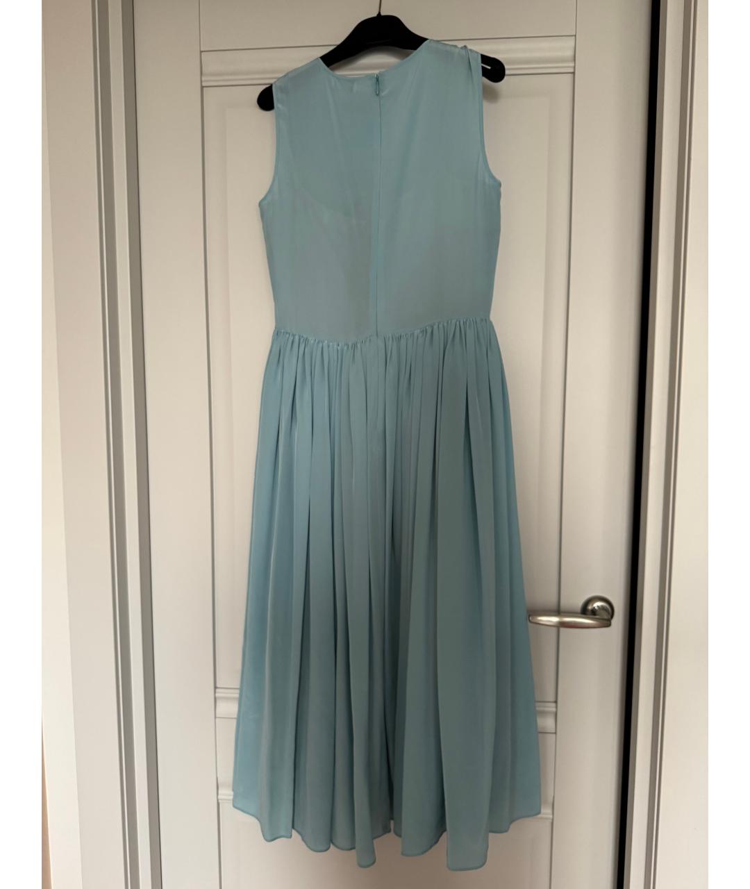 RED VALENTINO Голубое шелковое вечернее платье, фото 2