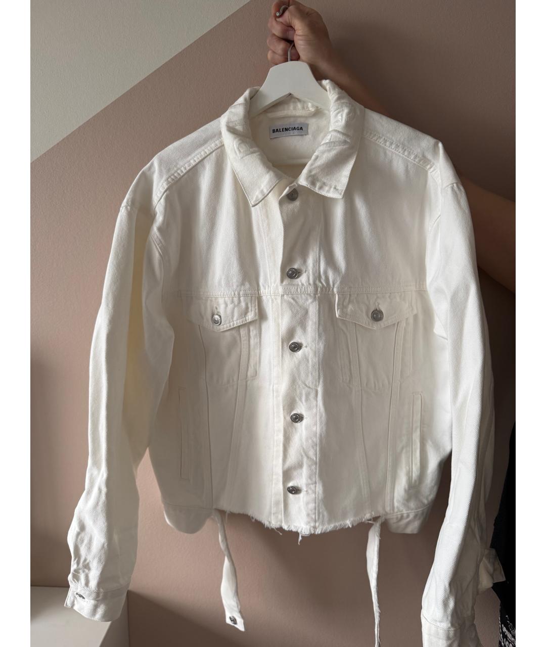 BALENCIAGA Белая хлопковая куртка, фото 8