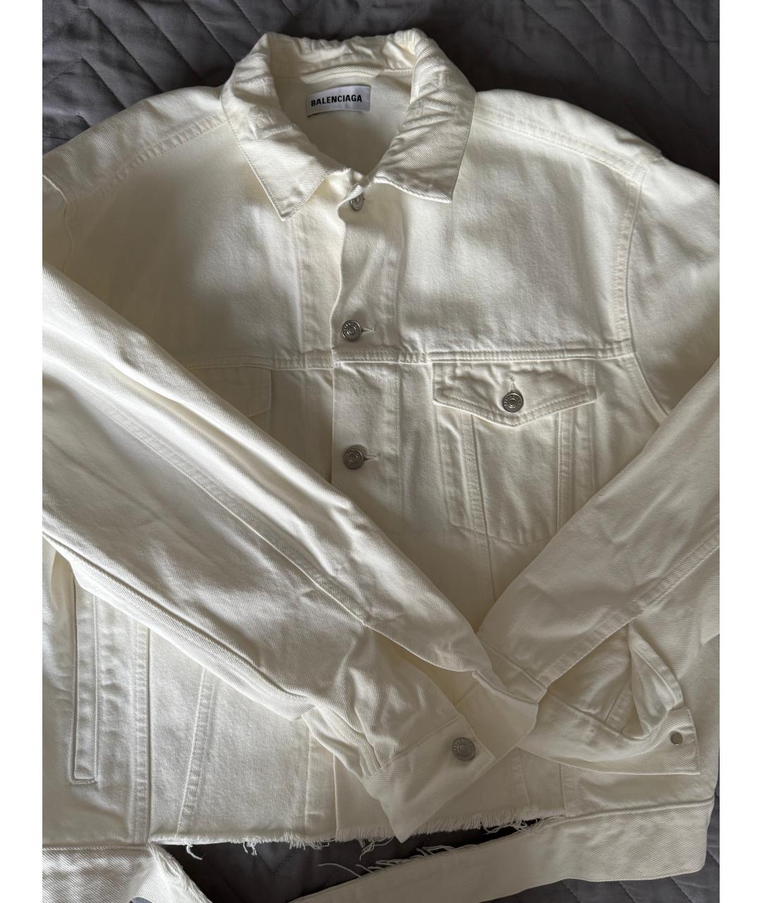 BALENCIAGA Белая хлопковая куртка, фото 4