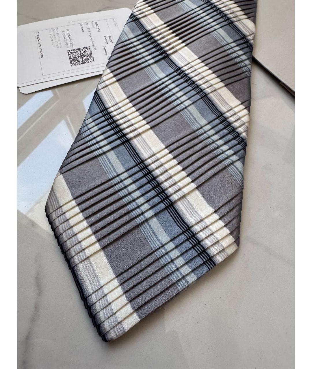 BRIONI Серый шелковый галстук, фото 2