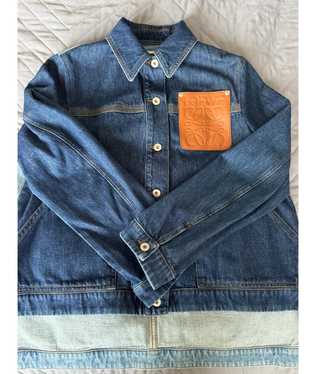 LOEWE Голубая хлопковая куртка, фото 5