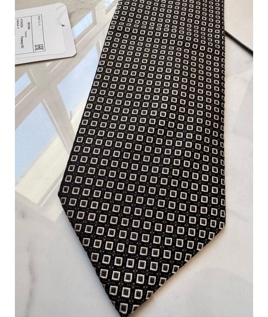 BRIONI Черный шелковый галстук, фото 3