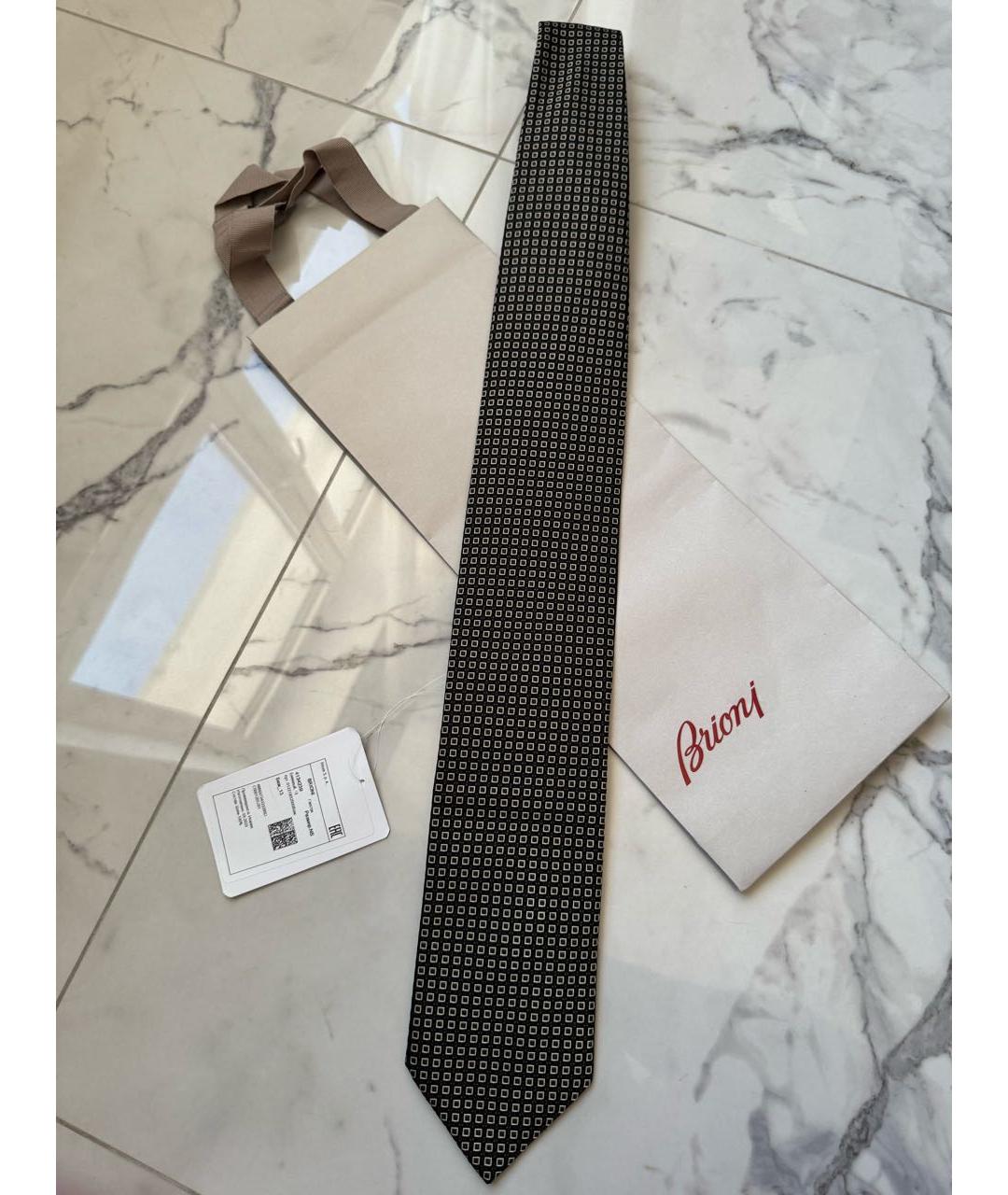 BRIONI Черный шелковый галстук, фото 4
