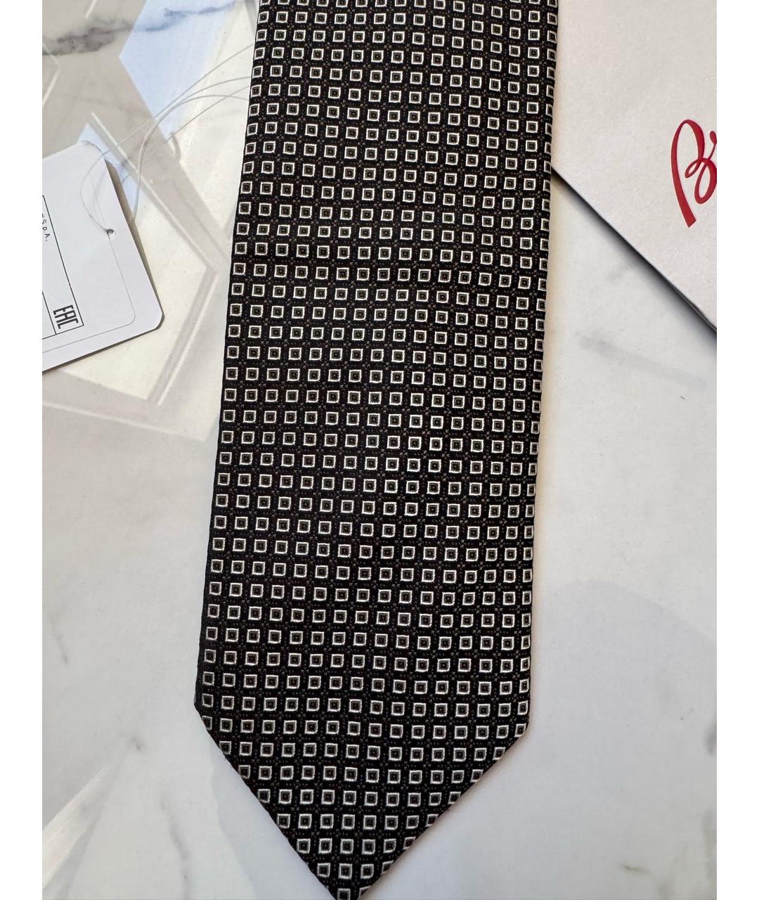 BRIONI Черный шелковый галстук, фото 2