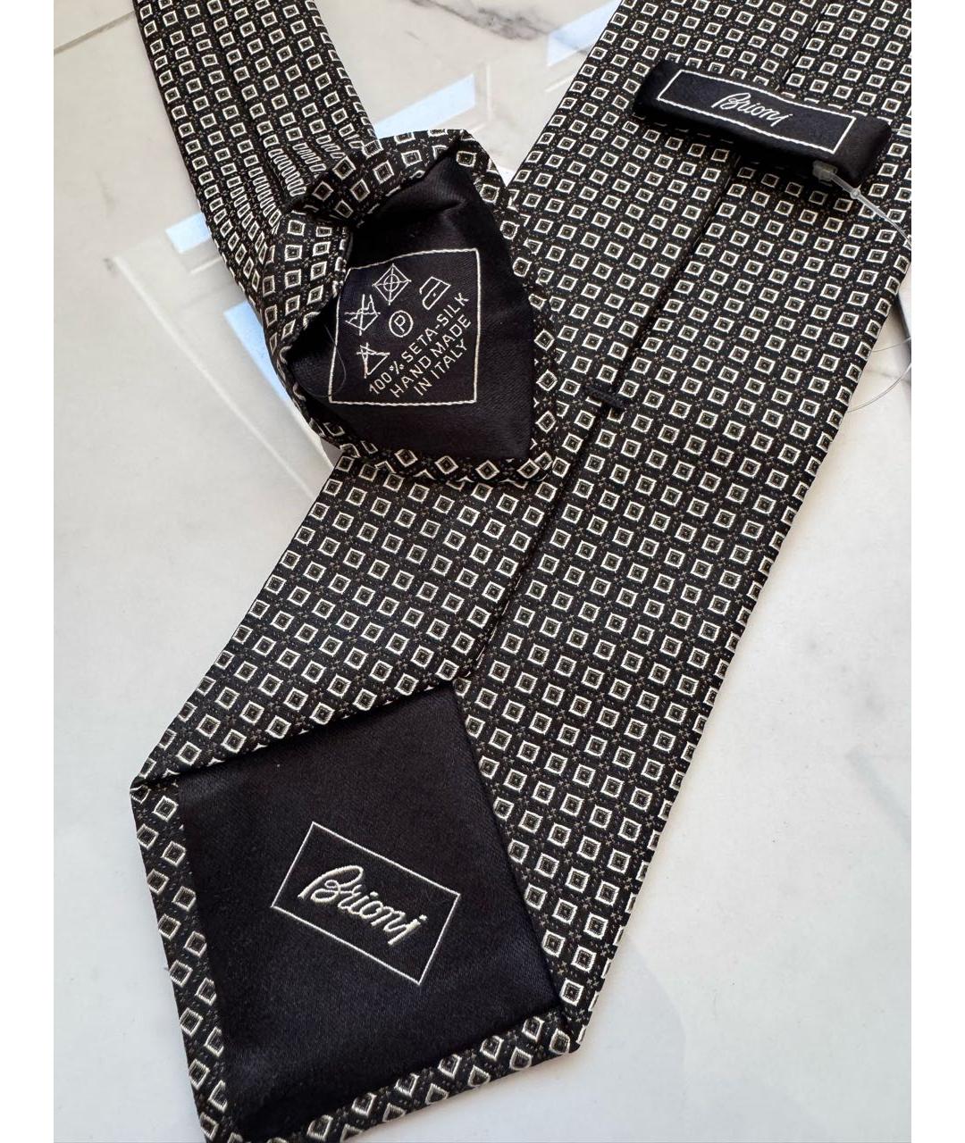 BRIONI Черный шелковый галстук, фото 5