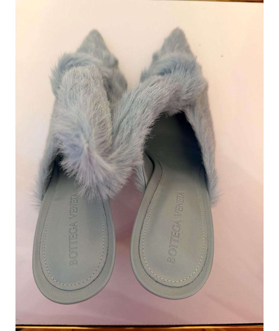 BOTTEGA VENETA Голубые мюли, фото 4