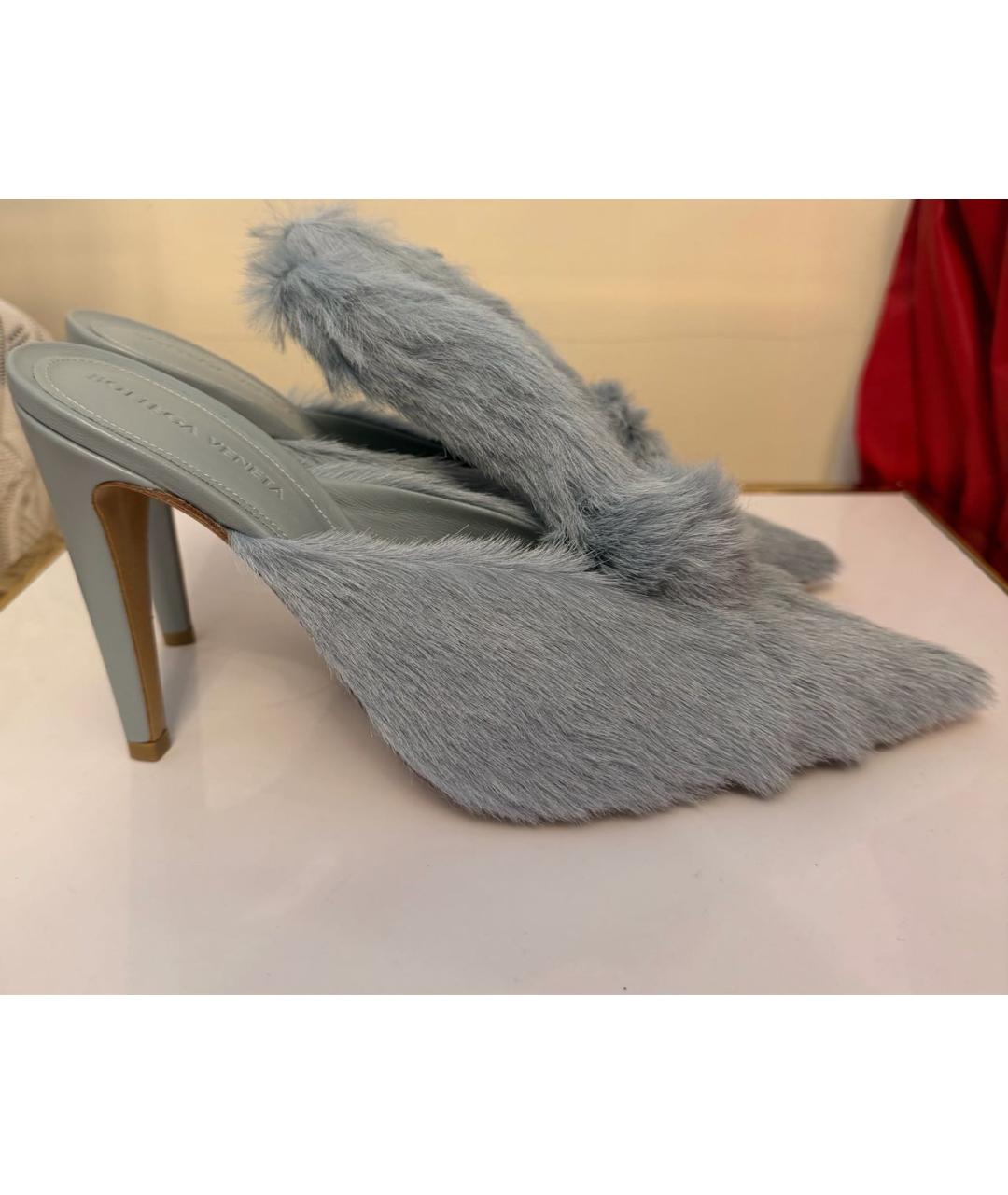 BOTTEGA VENETA Голубые мюли, фото 6