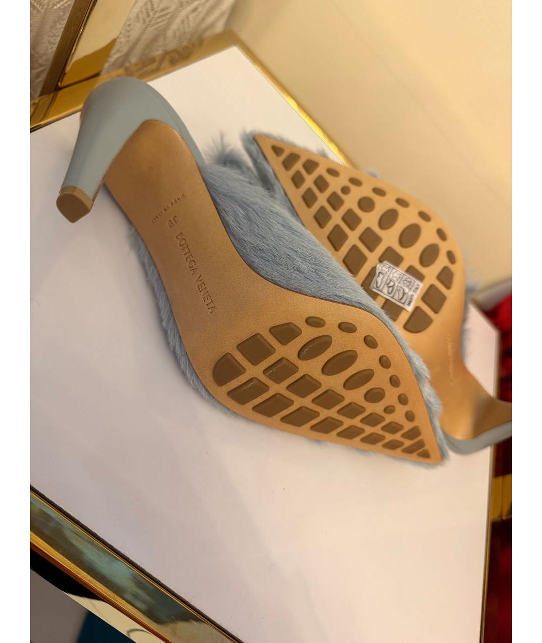 BOTTEGA VENETA Голубые мюли, фото 5