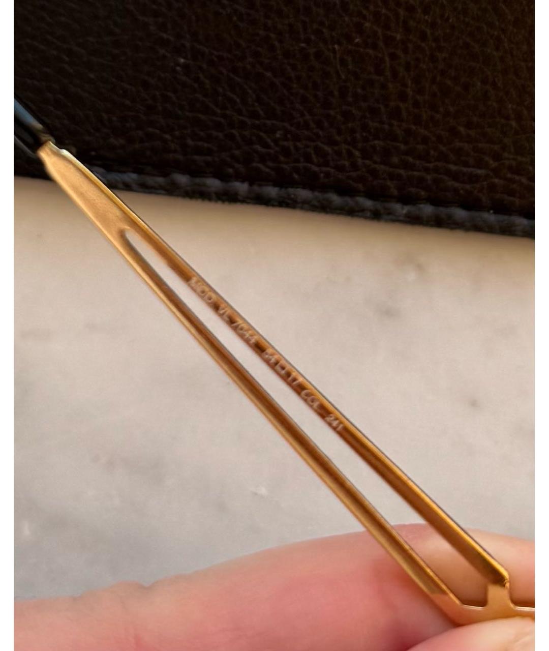 FENDI Коричневые металлические солнцезащитные очки, фото 4