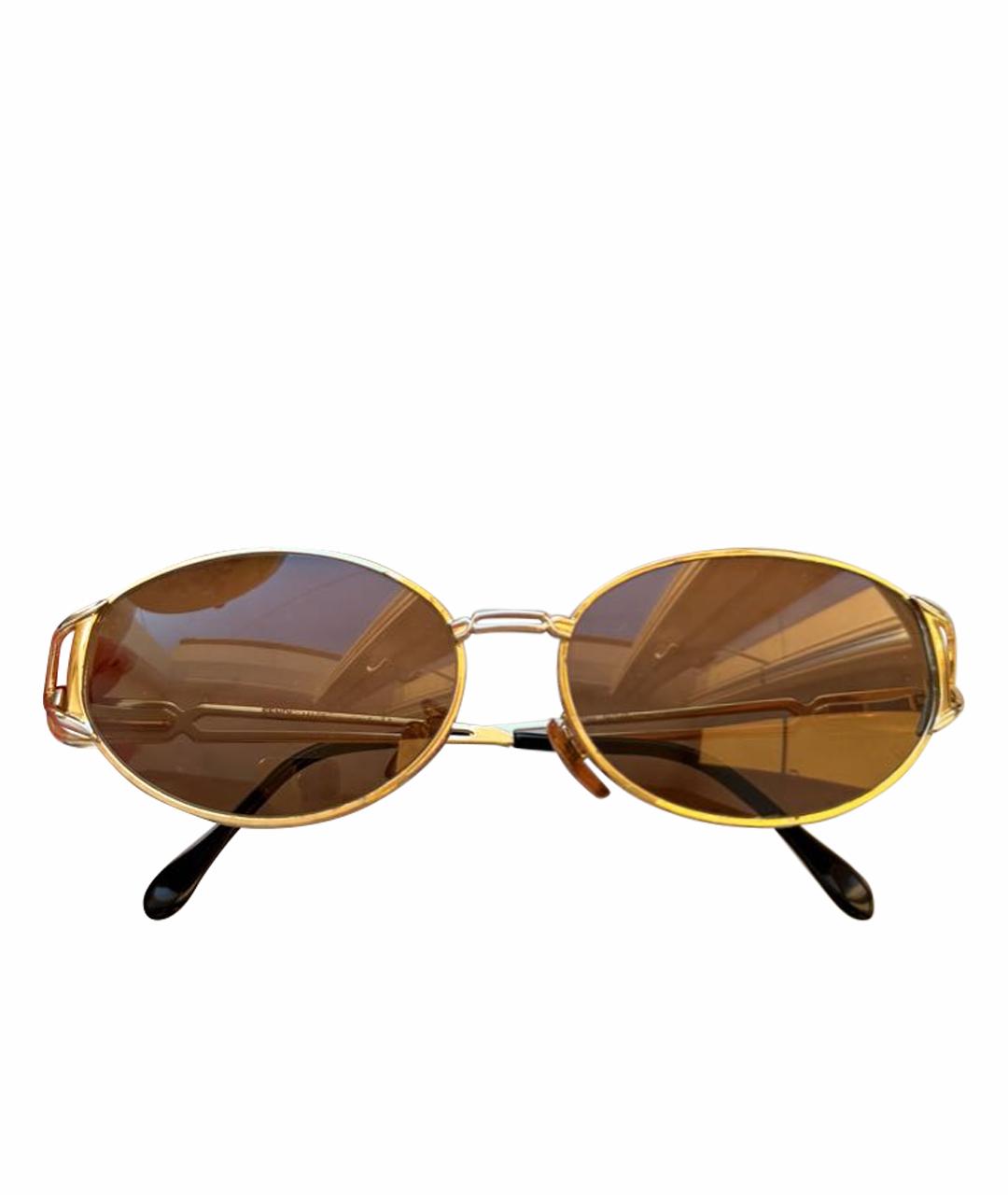FENDI Коричневые металлические солнцезащитные очки, фото 1