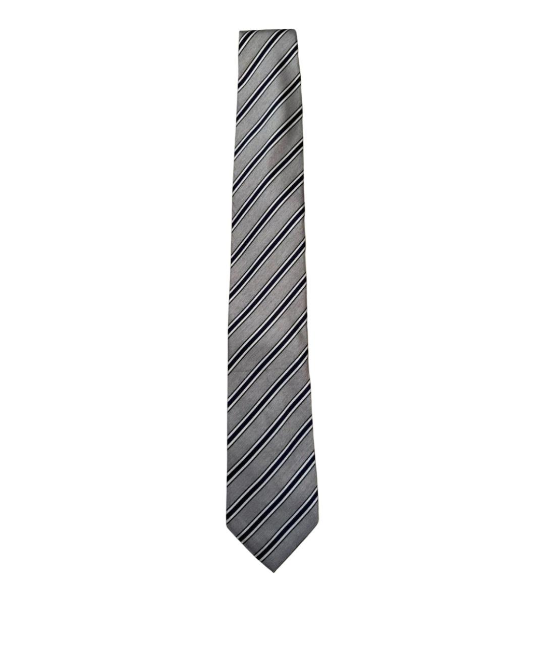BRIONI Серый шелковый галстук, фото 1