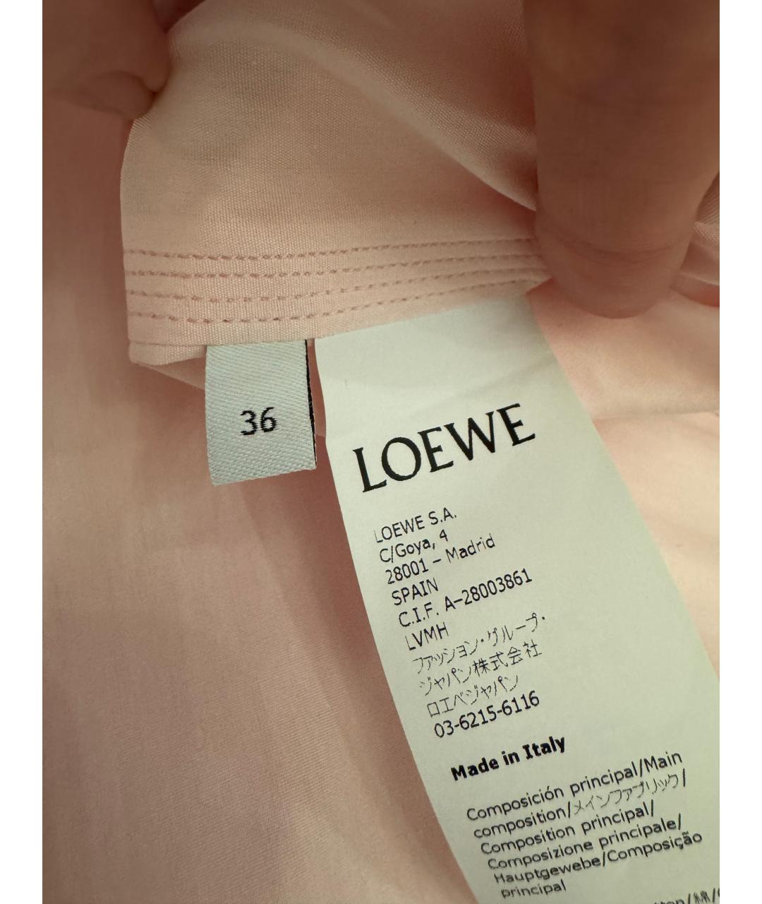 LOEWE Розовое хлопковое повседневное платье, фото 7