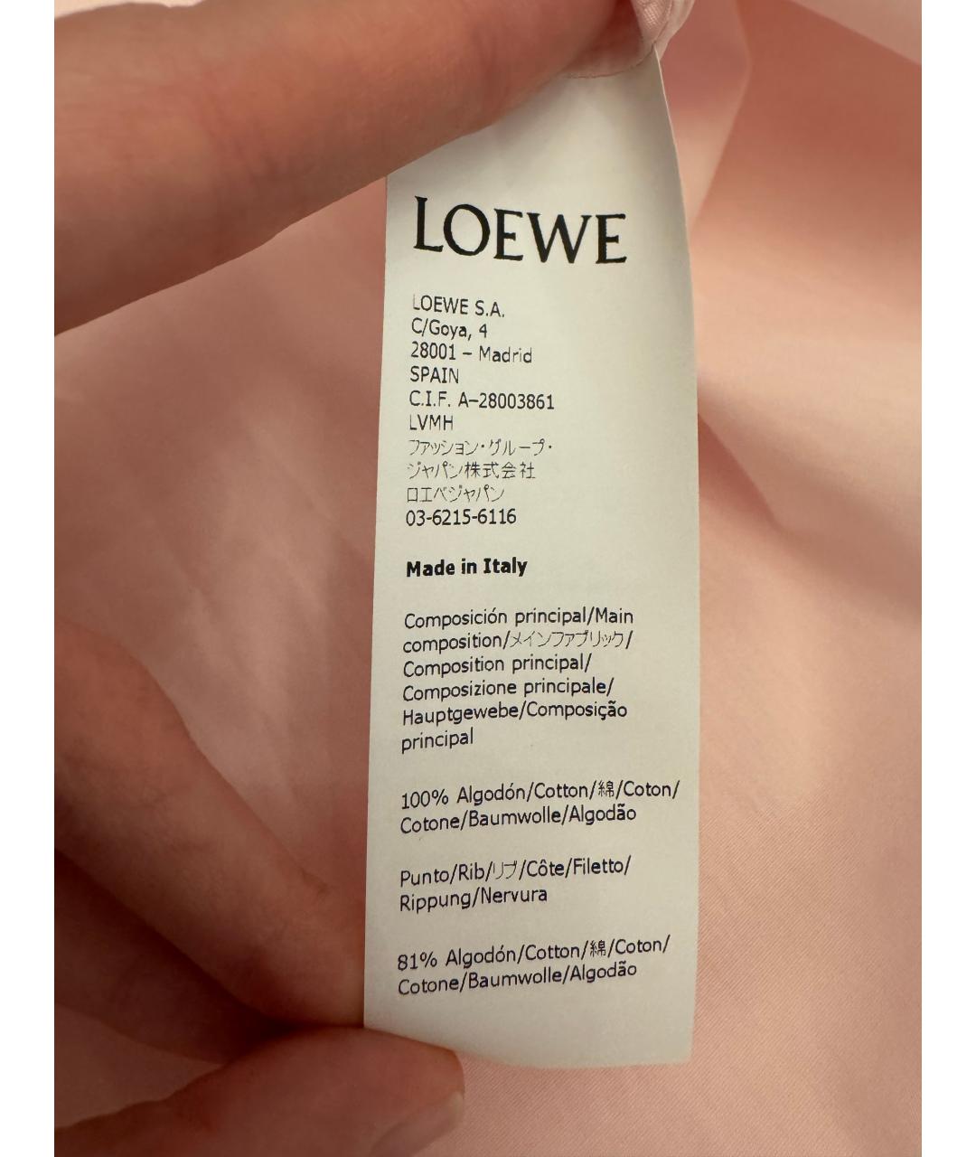 LOEWE Розовое хлопковое повседневное платье, фото 6