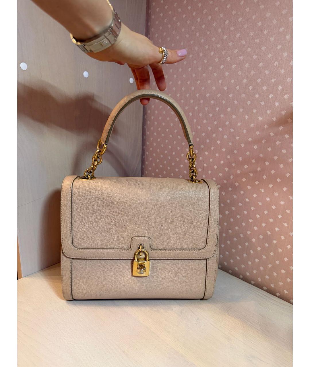 DOLCE&GABBANA Розовая кожаная сумка через плечо, фото 4