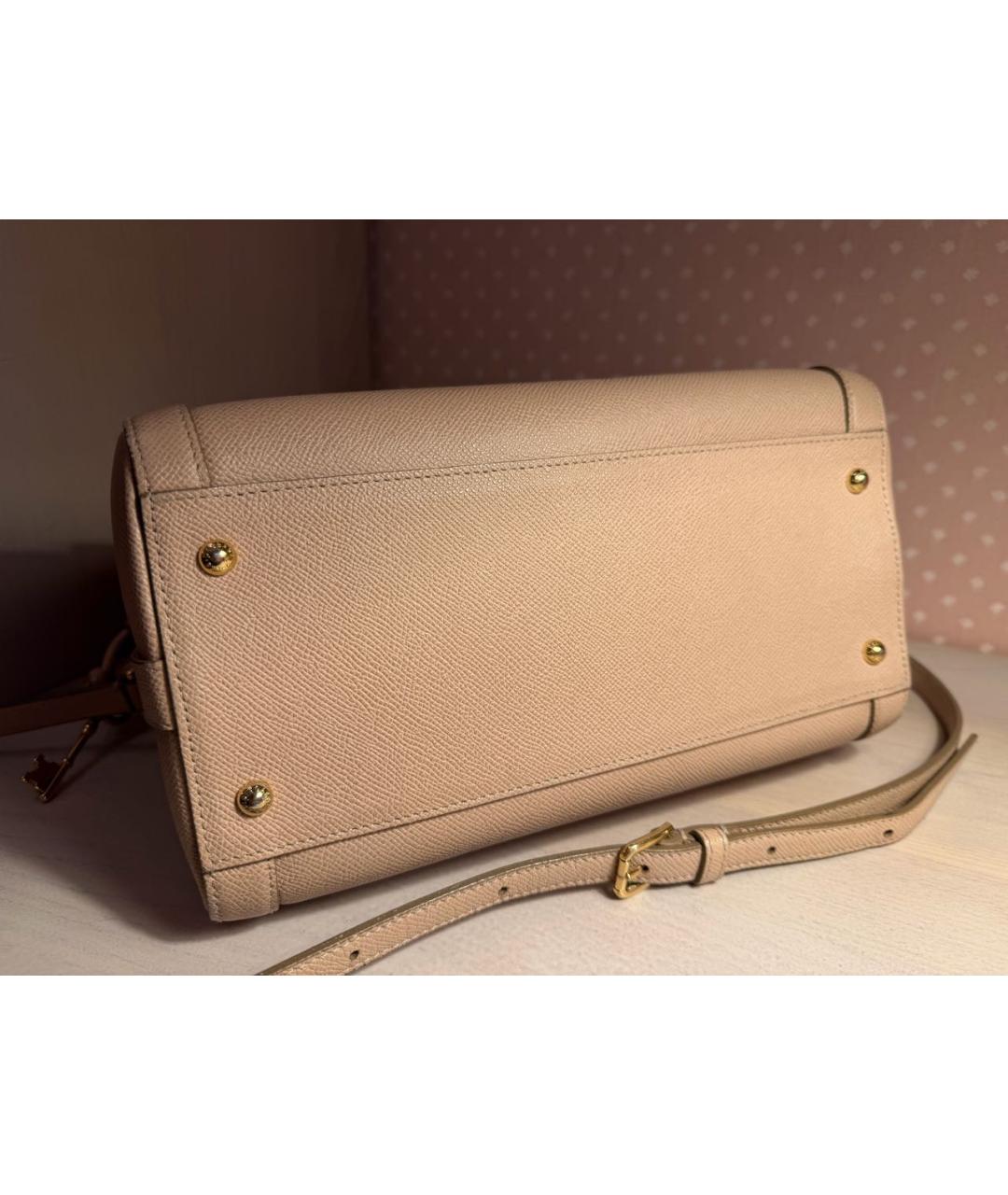 DOLCE&GABBANA Розовая кожаная сумка через плечо, фото 3