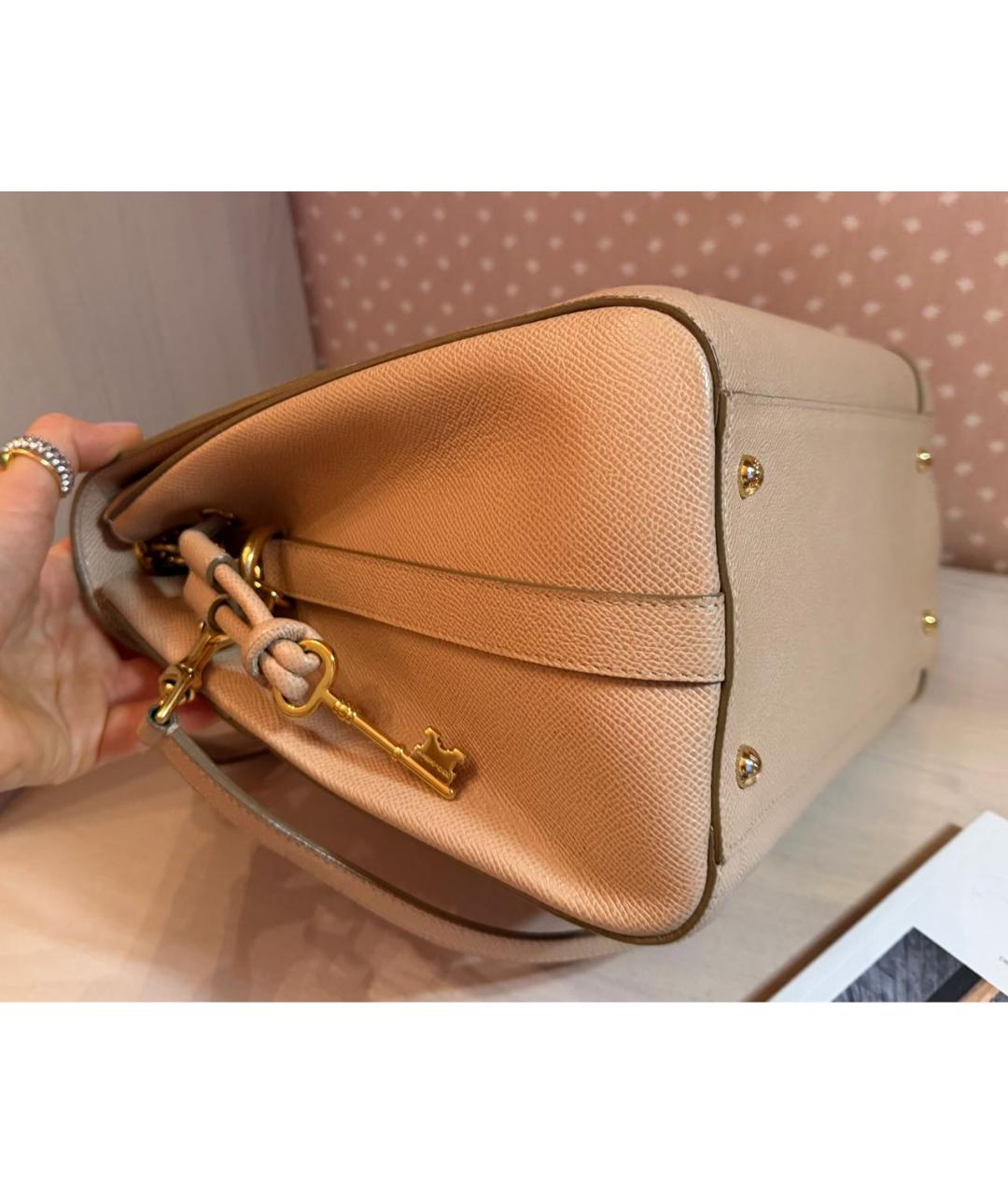 DOLCE&GABBANA Розовая кожаная сумка через плечо, фото 6