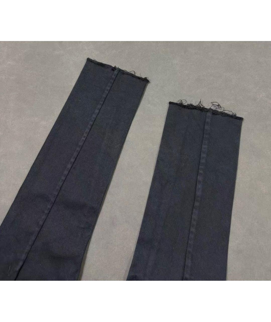 BORIS BIDJAN Антрацитовые хлопко-леновые джинсы, фото 5