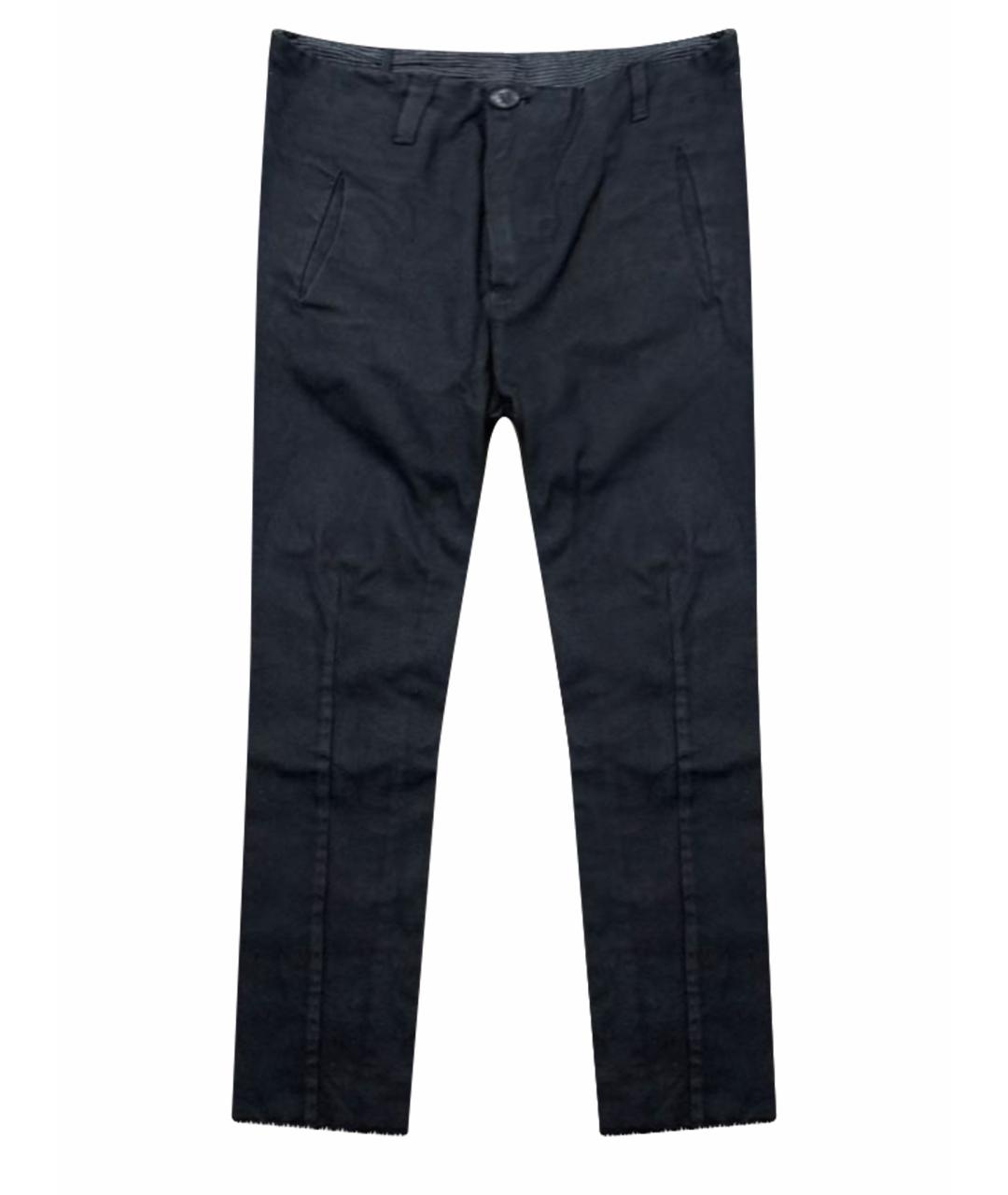 BORIS BIDJAN Антрацитовые хлопко-леновые джинсы, фото 1