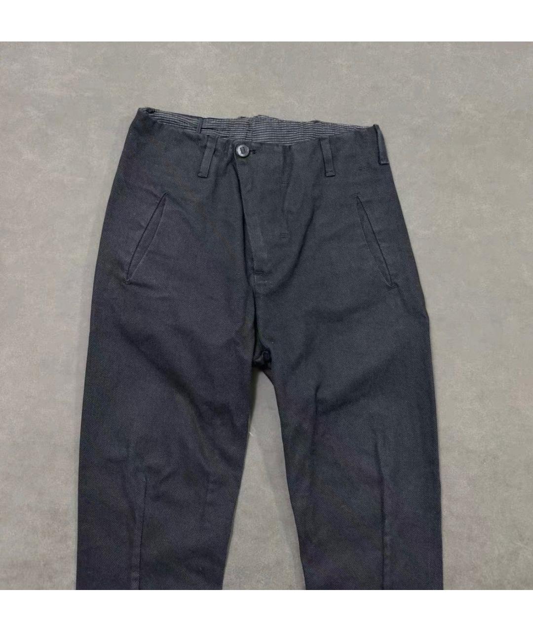 BORIS BIDJAN Антрацитовые хлопко-леновые джинсы, фото 3