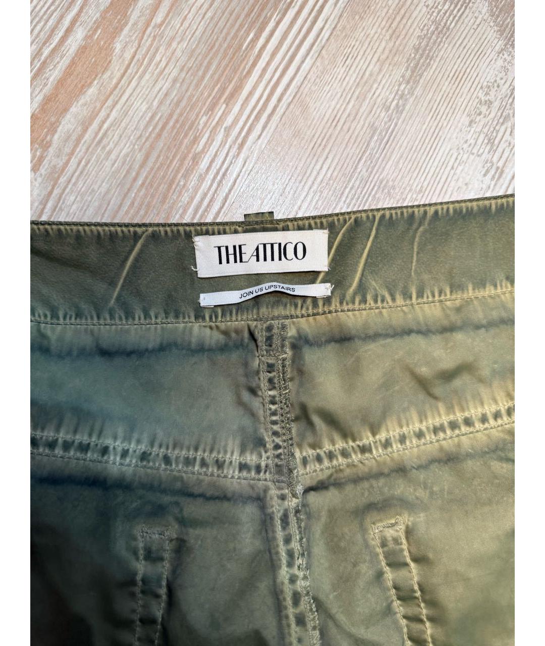 THE ATTICO Хаки полиэстеровые прямые брюки, фото 3