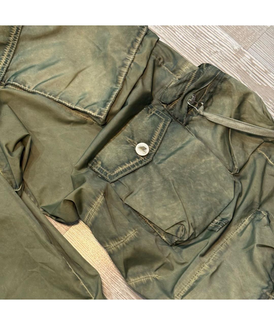 THE ATTICO Хаки полиэстеровые прямые брюки, фото 6
