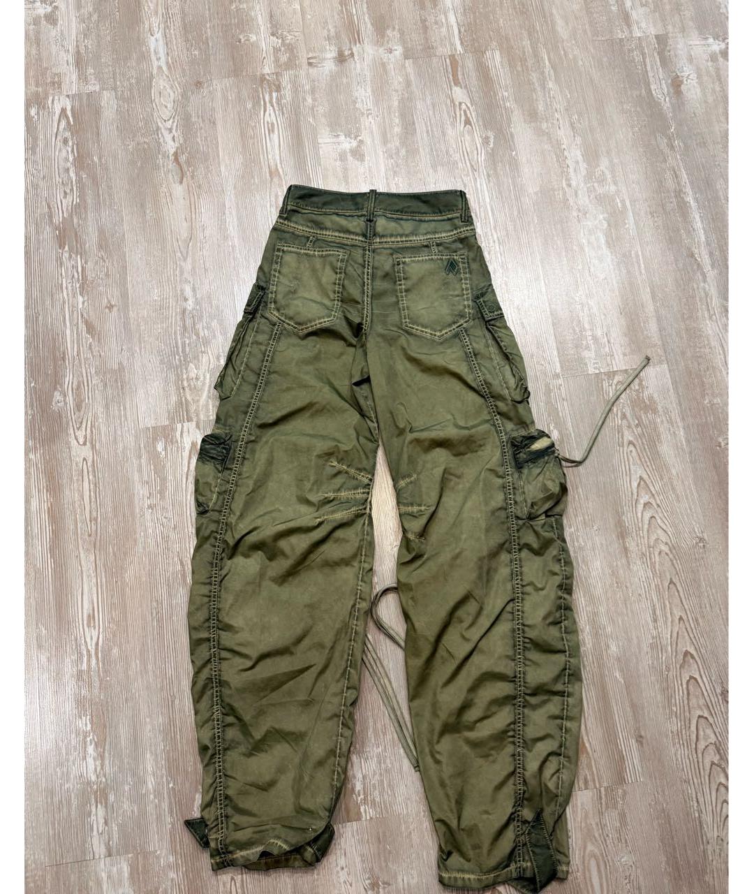 THE ATTICO Хаки полиэстеровые прямые брюки, фото 2