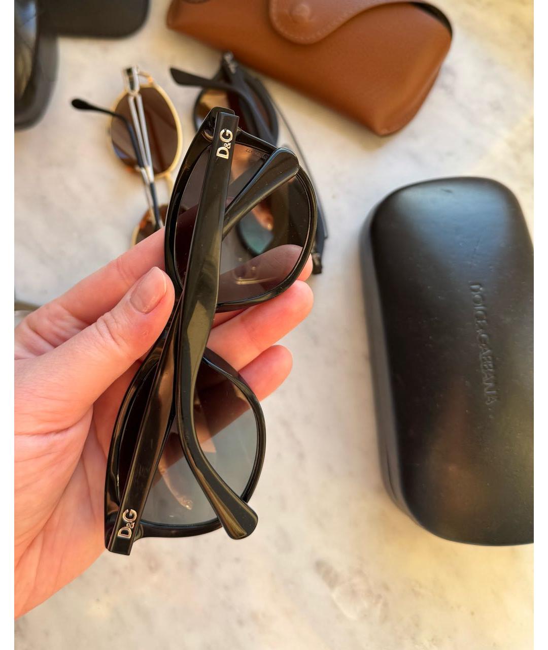 DOLCE&GABBANA Черные пластиковые солнцезащитные очки, фото 2