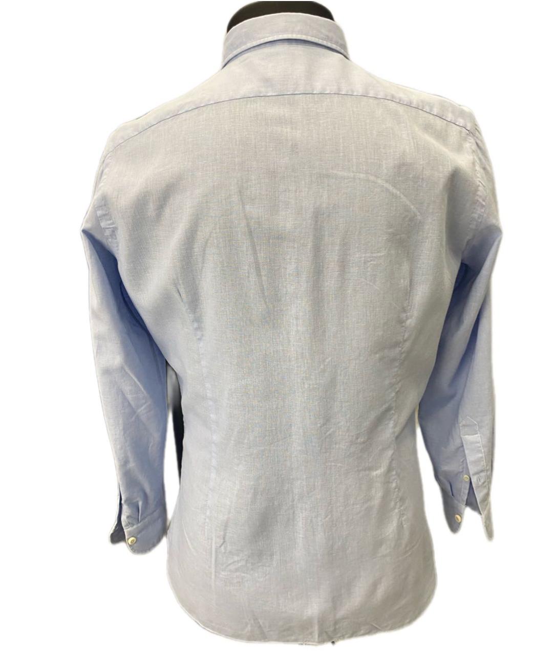 BORRIELLO Голубая льняная кэжуал рубашка, фото 2